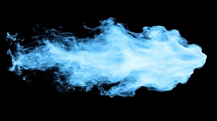 Abstract blue smoke plume on black