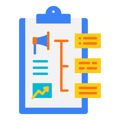 Marketing Strategy Plan with Megaphone and Chart Icons