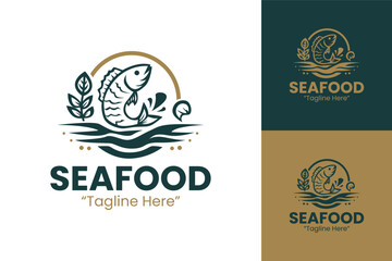 Seafood Logo Design Delicious Seafood Logo for Restaurant Branding