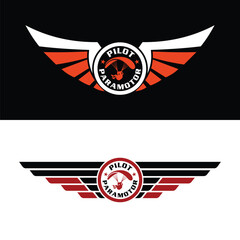 Pilot Paramotor Wing Logo Designs