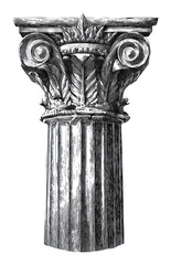 Obraz premium PNG Medieval Roman statue architecture classical column.