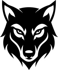 wolf icon with stylized lines, great for branding, apps, or sports teams.
