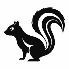 black silhouette of a Skunk