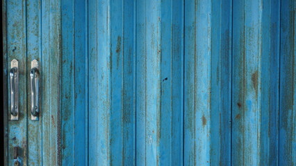 Rustic Blue Rolling Door Texture Weathered Metal Surface Background