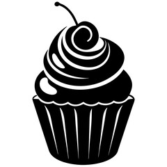 vector illustration of a cupcake