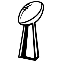 Super Bowl trophy icon football championship award silver trophy transparent background
