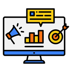 Digital Marketing Concept on Computer Screen