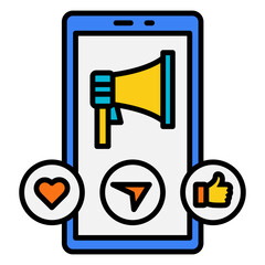 Mobile Marketing Concept with Megaphone on Smartphone