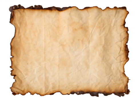 Old parchment paper texture background for treasure map antique scroll burnt edges aged vintage design 