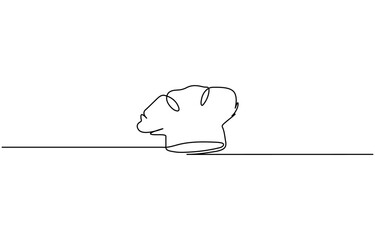 Continuous Line Drawing of Chef Icon, Hand Drawn Symbol Vector Illustration. Chef Hat continuous line drawing.