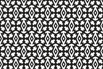vector black and white seamless pattern with geometric textile abstract background	