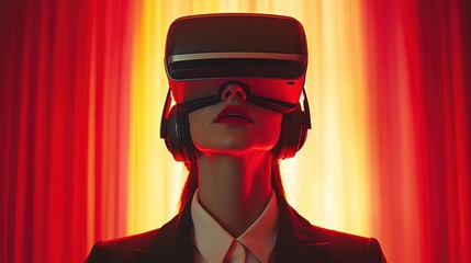 A recruiter using a VR headset to conduct virtual job interviews
