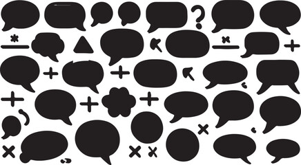 Collection of Hand-Drawn Speech Bubbles Diverse Shapes and Sizes for Communication Design