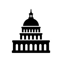 Capitol building dome topped U S Congress icon with transparent background  © Momo