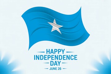 Somalia independence day celebration with flag and june twenty six date illustration