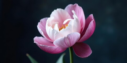 Fototapeta premium Indigo peony, white center, soft petals, delicate bud , white, delicate, flora