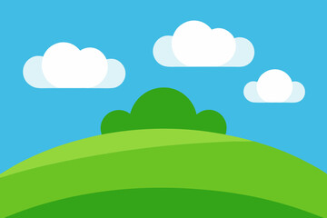 landscape with trees and clouds