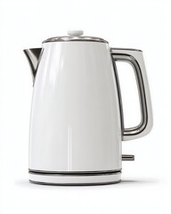 Fototapeta premium Electric water kettle with sleek design, isolated on pure white background. Ideal for web stores and promotional materials.