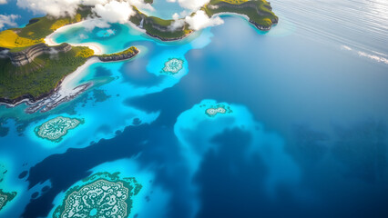 aerial view of tropical island