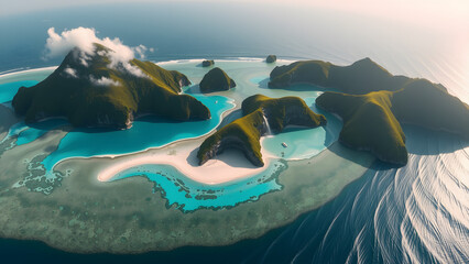 aerial view of tropical island
