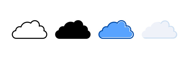 Cloud icon set bundle. Multi style icon collection perfect for websites, apps, and presentations. Simple vector icon collection