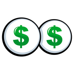 Obraz premium Eye with green dollar symbol