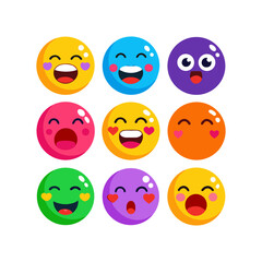 Colorful Emoticon Faces Collection