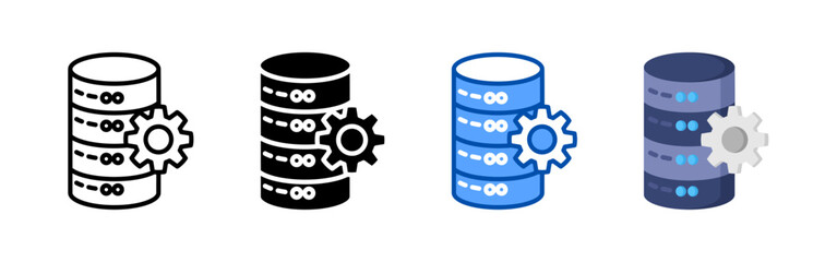 Database icon set bundle. Multi style icon collection perfect for websites, apps, and presentations. Simple vector icon collection