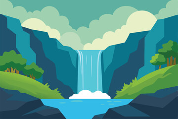 landscape with mountains and river