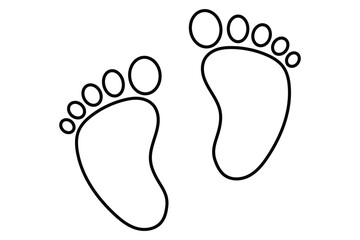Baby footprint icon. Footprint icon vector illustration design. Vector illustration of baby footprint. Baby Footprints Vector Line Icon Design. Baby Footprints vector black silhouette cricut design. 