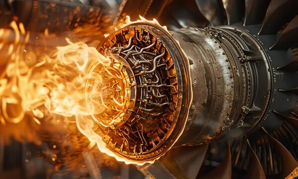 Burning jet engine component