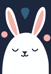 Adorable Sleeping Bunny Rabbit Illustration Cute Easter Animal Art Print