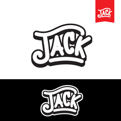 Lettering Typhographi name of Jack with handwriting classic style, can use to be logo, mark or identity