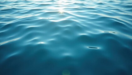 Naklejka premium Sunlight glistens and shimmers on the undulating turquoise surface of the vast, open ocean waters.