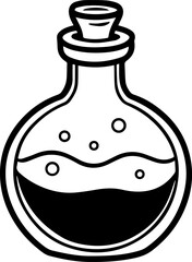 Potion outline vector and illustration, coloring book page