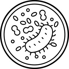 Bacteria outline vector and illustration, coloring book page