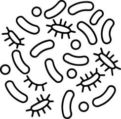 Bacteria outline vector and illustration, coloring book page