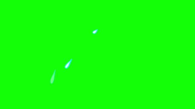 Sweat Drop Motion Graphic on Green Screen Background