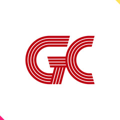 Parallel Line Monogram Initial Logo Logo Letter G and C