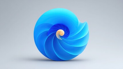 Obraz premium Vibrant blue spiral showcasing artistic design and natural inspiration highlighting color and geometry for aesthetic appeal