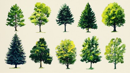 Variety in foliage styles highlighted in illustrations
