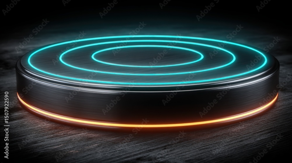 Poster glowing circular object representing valuable insights in profit allocation strategies with fibonacc