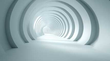 Enigmatic tunnel with light streaming through creating an inviting atmosphere for the fibonacci tunnel flow icon concept