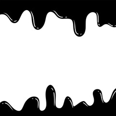 Fototapeta premium illustration of black ink melting top and bottom
