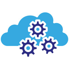Cloud solid dual color icon. Simple vector icon design in solid color style. Editable vector format