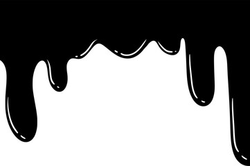 black ink melts falling onto a white background