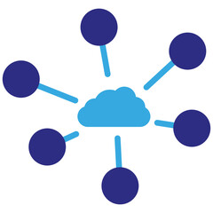 Data center solid dual color icon. Simple vector icon design in solid color style. Editable vector format