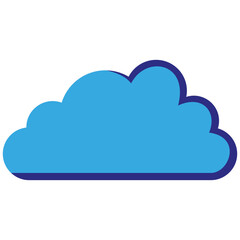 Cloud solid dual color icon. Simple vector icon design in solid color style. Editable vector format