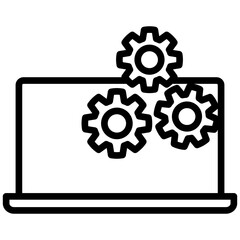 Laptop outline icon. Simple vector icon design in outline style. Editable vector format