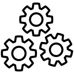 Settings outline icon. Simple vector icon design in outline style. Editable vector format